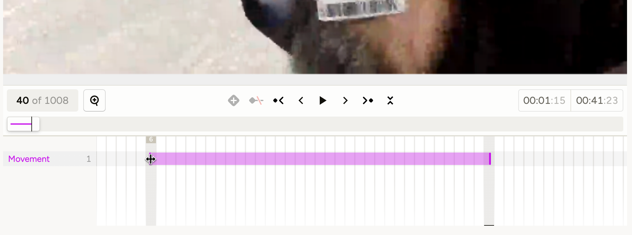 Screenshot of video timeline